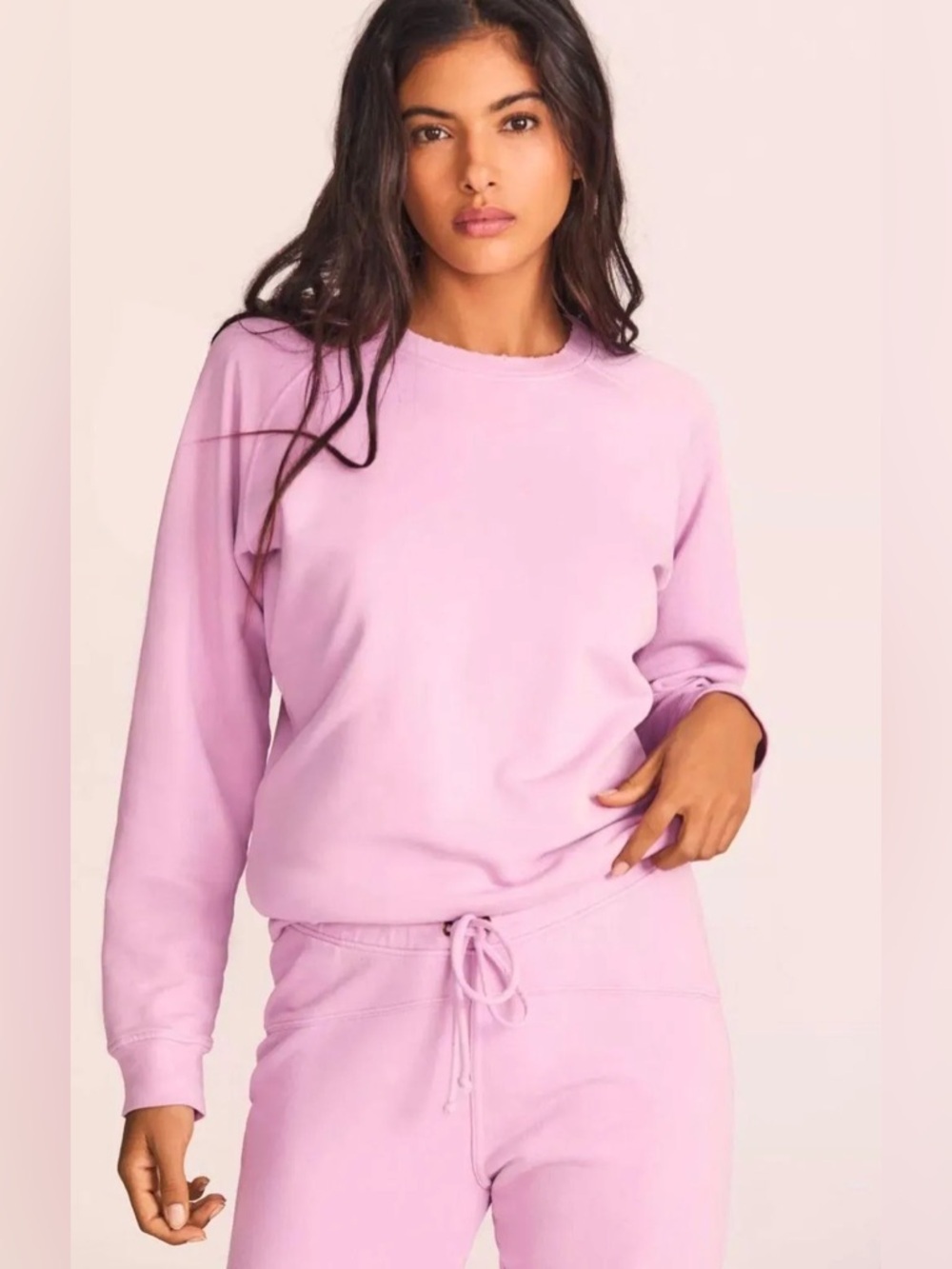 LoveShackFancy Lavender Crewneck Sweatshirt & Jogger Set EUC